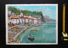 Original art for sale at UGallery.com | Croatia Marina by Maximilian Damico | $700 | watercolor painting | 11' h x 15' w | thumbnail 3