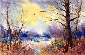 Original art for sale at UGallery.com | A Moment to Ponder by Melissa Gannon | $500 | watercolor painting | 15' h x 22.5' w
