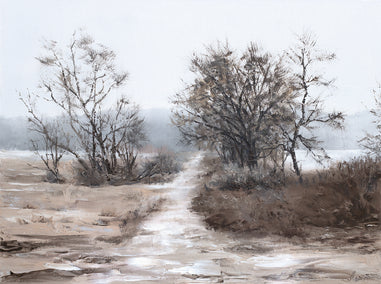 oil painting by Jill Poyerd titled Winter Path