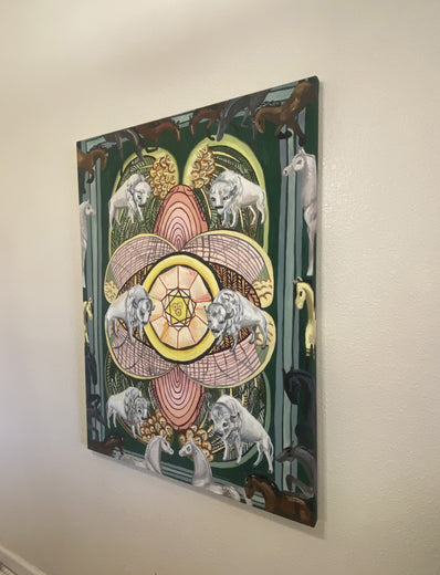 Six of Pentacles by Rachel Srinivasan |  Side View of Artwork