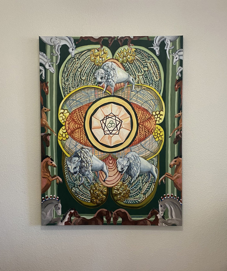 Three of Pentacles by Rachel Srinivasan |  Side View of Artwork