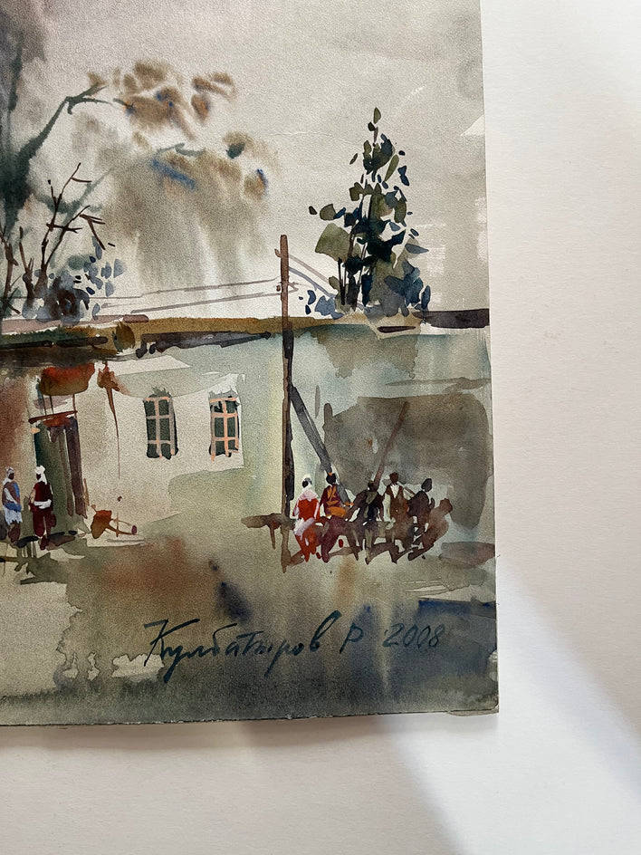 Small Village by Rashid Kulbatyrov |  Side View of Artwork
