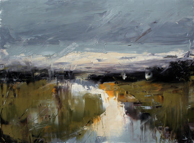 oil painting by Ronda Waiksnis titled Ebenezer Stream - After Rain