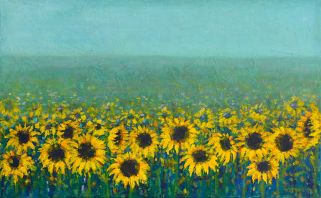 acrylic painting by Sally Adams titled Sunflowers
