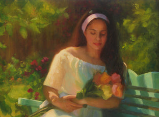 Alana with Roses by Sherri Aldawood |   Closeup View of Artwork 