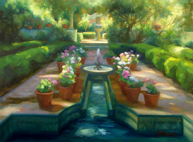 oil painting by Sherri Aldawood titled Sorolla's Garden