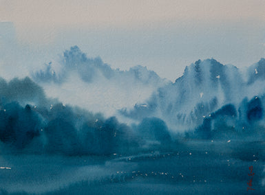 watercolor painting by Siyuan Ma titled Mountain Reverie Series 15