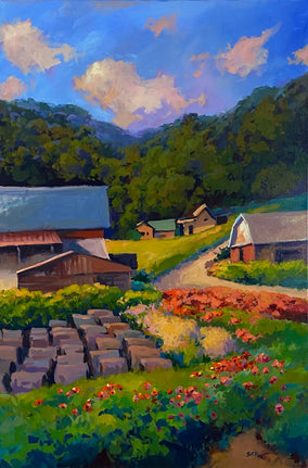 Original art for sale at UGallery.com | New Day by Sri Rao | $1,775 | acrylic painting | 36' h x 24' w
