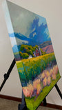 Original art for sale at UGallery.com | One Morning That Summer by Sri Rao | $725 | acrylic painting | 20' h x 16' w | thumbnail 2