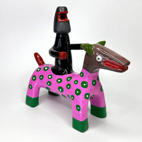 mixed media artwork by Stefan Mager titled Pink Horse Bushranger