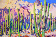 Original art for sale at UGallery.com | The Land of Saguaro Cactuses by Suren Nersisyan | $1,250 | oil painting | 24' h x 36' w | thumbnail 2