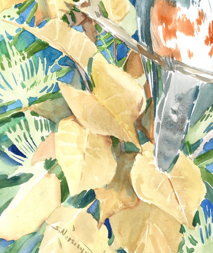 Belted Kingfisher and Foliage by Suren Nersisyan |  Context View of Artwork