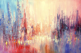 Original art for sale at UGallery.com | Urban Dreamscape by Tatiana Iliina | $1,350 | acrylic painting | 24' h x 36' w