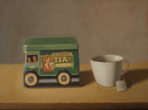 Original art for sale at UGallery.com | Tea Time by Jose H. Alvarenga | $650 | oil painting | 12' h x 16' w | thumbnail 1