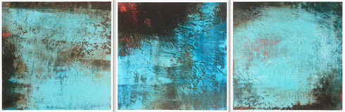 Original art for sale at UGallery.com | Three Views of the River by Agata Kijanka | $625 | oil painting | 8' h x 24' w | thumbnail 1
