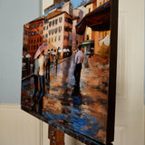 Original art for sale at UGallery.com | Unpredictable Weather in Piazza Navona by Jonelle Summerfield | $975 | oil painting | 18' h x 24' w | thumbnail 4