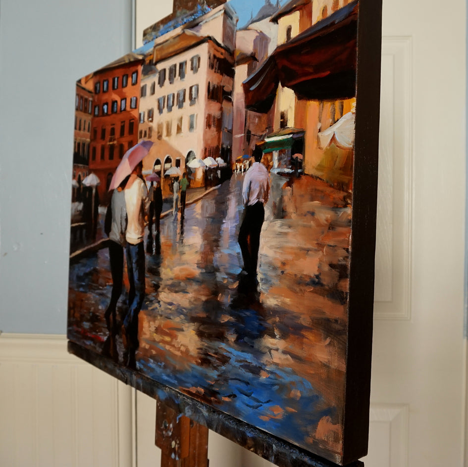 Unpredictable Weather in Piazza Navona by Jonelle Summerfield |  Closeup View of Artwork