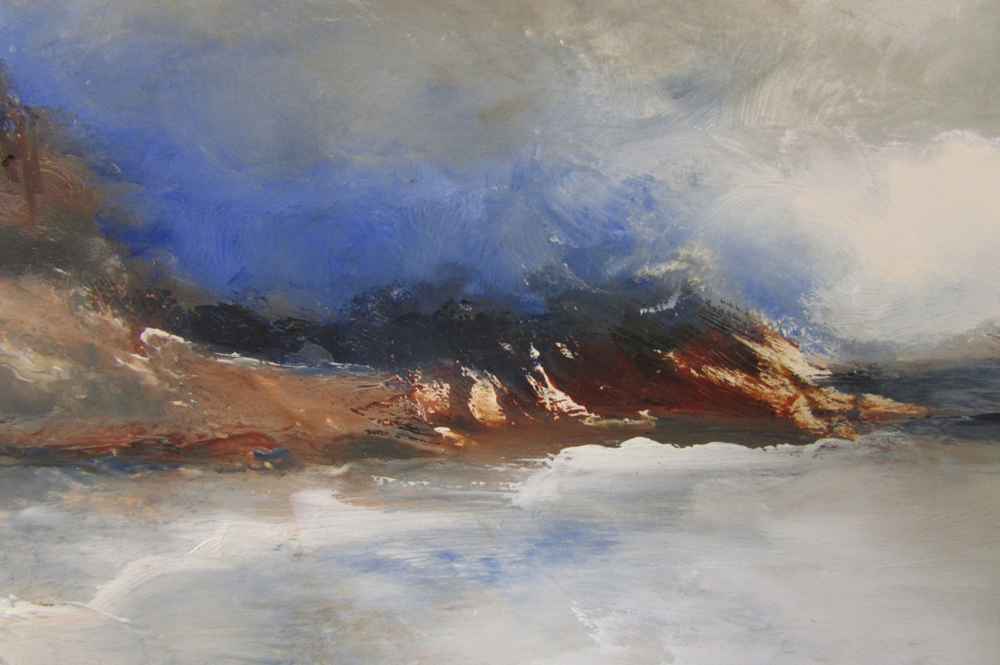 Shore Line Drama by Valerie Berkely |  Closeup View of Artwork