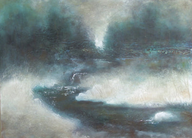 oil painting by Valerie Berkely titled Winter Melt