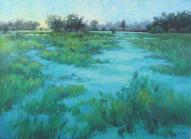 oil painting by Suzanne Massion titled Water World High Noon