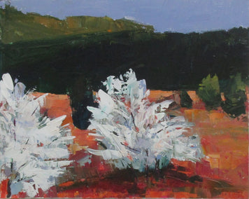 acrylic painting by Janet Dyer titled White Blossoms, Harriman