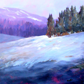 acrylic painting by Nancy Merkle titled Winter Scene