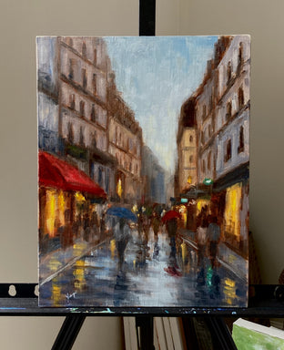 Rainy Day, Paris Market by Yangzi Xu |  Context View of Artwork 