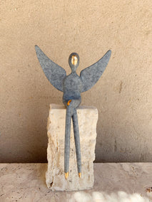 sculpture by Yenny Cocq titled 10" Angel Bronze