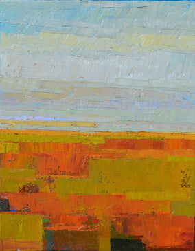 Original art for sale at UGallery.com | Summer Fields by Srinivas Kathoju | $500 | oil painting | 14' h x 11' w