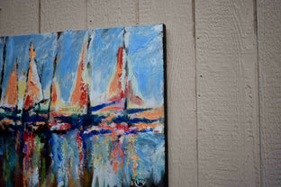 Harbor Sails Flapping by Kip Decker |  Side View of Artwork 