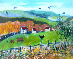 Original art for sale at UGallery.com | Two Horses by Kip Decker | $2,125 | acrylic painting | 24' h x 30' w