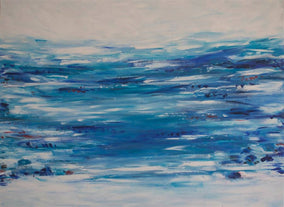 Original art for sale at UGallery.com | Ocean Front by Kajal Zaveri | $2,900 | oil painting | 30' h x 40' w