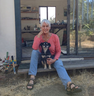  UGallery artist Gail Ragains with her dog, Sadie 