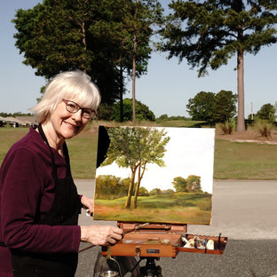  UGallery artist Joanie Ford painting a landscape en plein air 