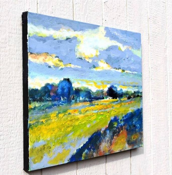 Light On Mustard by Kip Decker |  Side View of Artwork 