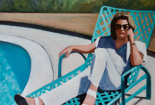 Relaxing at the Pool by Carey Parks |  Context View of Artwork 