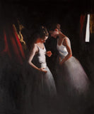 Original art for sale at UGallery.com | Two Dancers by John Kelly | $2,850 | oil painting | 25.5' h x 22.5' w | thumbnail 1