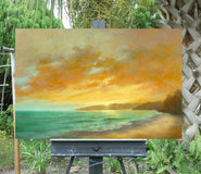 Original art for sale at UGallery.com | Theatre in the Sky by Gail Greene | $1,400 | oil painting | 24' h x 36' w | thumbnail 3