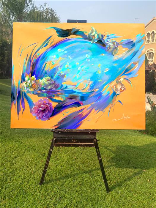 Swirling Flowers by Dowa Hattem |  Context View of Artwork 