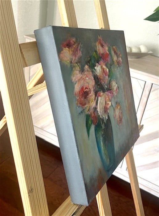 Dreamy Floral by Elif Burduroglu |  Side View of Artwork 