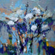 Original art for sale at UGallery.com | Cloudy Day Floral by Kip Decker | $2,100 | acrylic painting | 30' h x 30' w | thumbnail 1