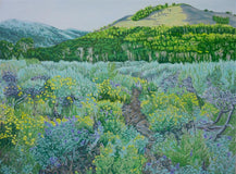 Original art for sale at UGallery.com | Morning Comes to the Meadow by Crystal DiPietro | $4,800 | oil painting | 36' h x 48' w | thumbnail 1