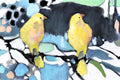 Original art for sale at UGallery.com | Feathered Yellow by Mary Pratt | $1,400 | oil painting | 12' h x 36' w | thumbnail 4