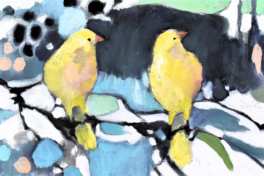 Feathered Yellow by Mary Pratt |  Closeup View of Artwork 