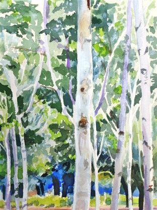 Memorial Birches by Catherine McCargar |   Closeup View of Artwork 