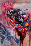 Original art for sale at UGallery.com | His Majesty by Miranda Gamel | $2,800 | mixed media artwork | 36' h x 24' w | thumbnail 1
