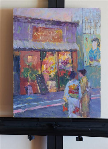 Kyoto Flower Shop by Oksana Johnson |  Context View of Artwork 