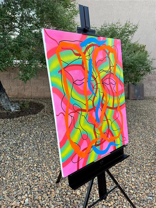 Big Green Series # 7 by Russell Jacobs |  Side View of Artwork 