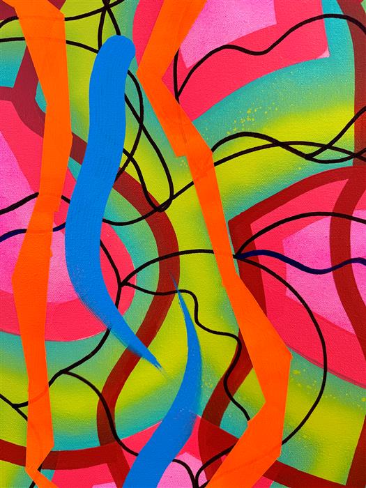 Big Green Series # 7 by Russell Jacobs |  Closeup View of Artwork 