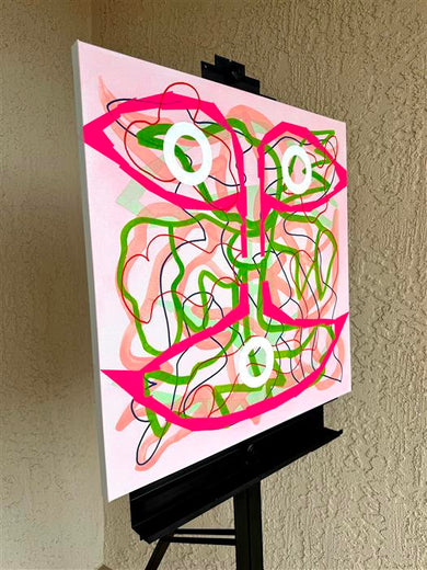 Big Green Series # 10 by Russell Jacobs |  Side View of Artwork 